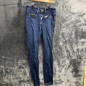 True Religion Women Blue Size 25 Skinny Lower Zipper Denim Jeans 101